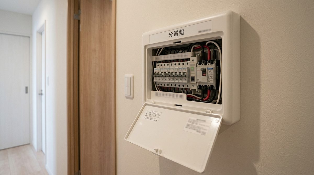 電気の根幹部分である分電盤の確認を促す